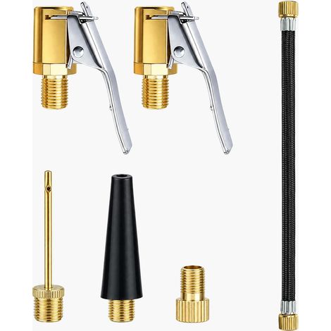 6 PCS Kit Adaptateur de Valve Multifonction, Embout Gonfleur Universel pour Pompe à Air, Adaptateurs de Valve de Pneu Voiture Vélo Ballon, Accessoires de Gonflage Compact pour Usage Quotidien (1/5)