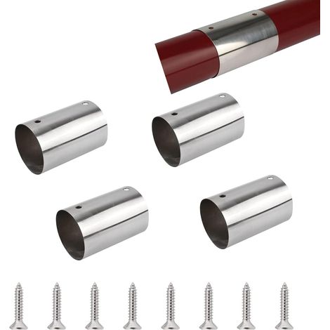 connecteurs de tuyau de main courante ronds en acier inoxydable de mm de diamètre intérieur (1/5)