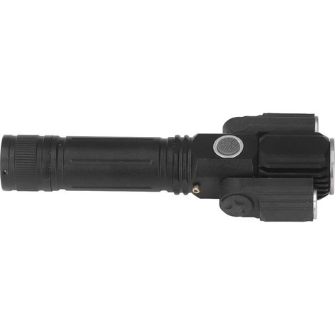Lampe torche LED d'extérieur à trois têtes, portable, étanche, à mise au point rotative, rechargeable, idéale pour le vélo et le camping. (1/5)