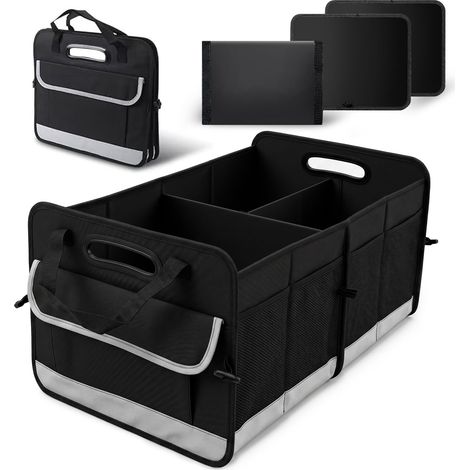 Organisateur de coffre de voiture en tissu Oxford Organisateur pliable à plusieurs compartiments sol antidérapant boîte de rangement (1/5)