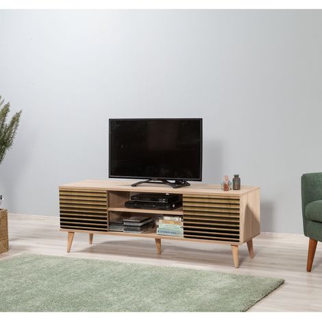 Meubles de télévision Truva Sonoma Oak Mélamine rayée 140x50x40 (1/5)
