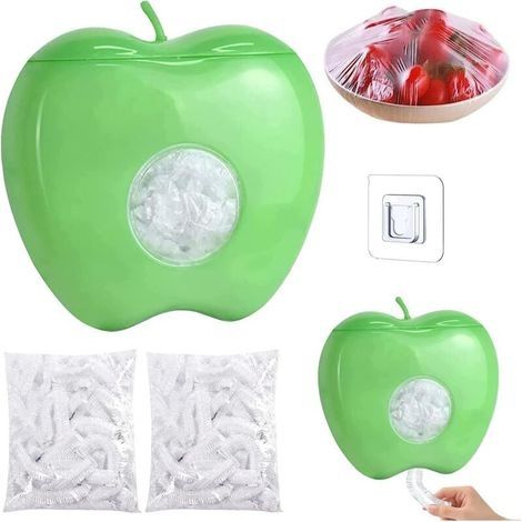 Boîte de Rangement pour Film Alimentaire,avec 200 Sachets Couvertures Alimentaires,Ensemble de Film Plastique Alimentaire,Distributeur de Film Alimentaire,Rangement Sac Plastique Mural (1/5)