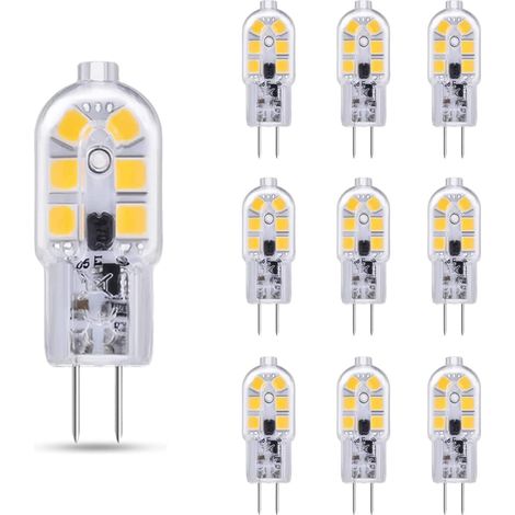 G4 LED 2W 12V AC/DC Bianco Freddo 6000K per cappa da cucina, 200lm, equivalente a lampadina alogena G4 10W 20W, non dimmerabile, LED Bi-pin G4 12V per lampadario/camper, confezione da 10 (1/5)