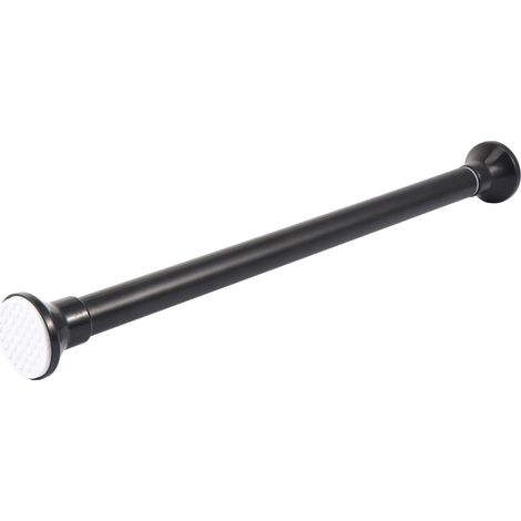 Tringle à Rideaux Télescopique Noire 50-80cm en Alliage sans Perçage Pratique et Solide pour Salle de Bain et Armoire (1/5)