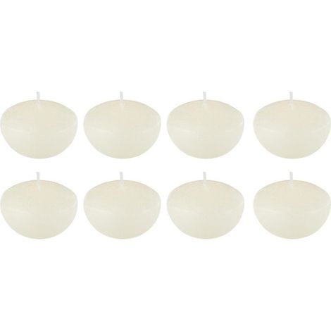 Lot de 8 Bougies Chauffe-Plat "Flottante" 6cm Blanc
