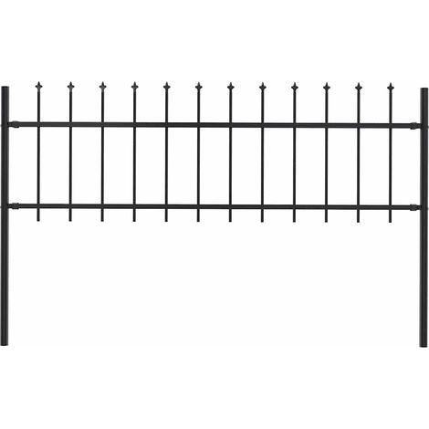 Clôture de jardin Woerden avec pointe de lance, acier, 181 x 60 cm, noire (1/5)