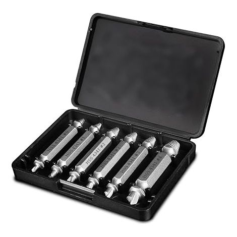 Lot Extracteur Vis 6 Pièces En Acier Rapide Lot Vis Extracteurs étui De Rangement Inclus Pour Extraire Les Vis Endommagées, RouilléEs Ou Usées (1/5)