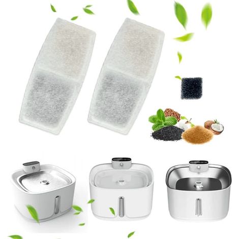 Lot de 2 cartouches de rechange pour filtre de fontaine Smart Animal W01SP, compatibles avec la série W01 (1/5)