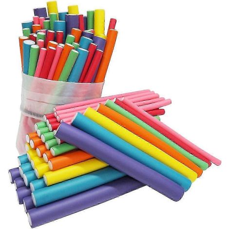 Lot de 42 bigoudis flexibles de 7 pouces (18 cm) en mousse douce, sans chaleur, pour cheveux courts, mi-longs et longs. (1/4)