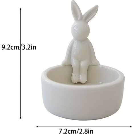 Neue dekorative Tischlampe mit Kerzenhalter aus Keramik für Ostern, saisonales Keramikhandwerk, Osterkerzenhalter – 7,2 x 9,2 cm