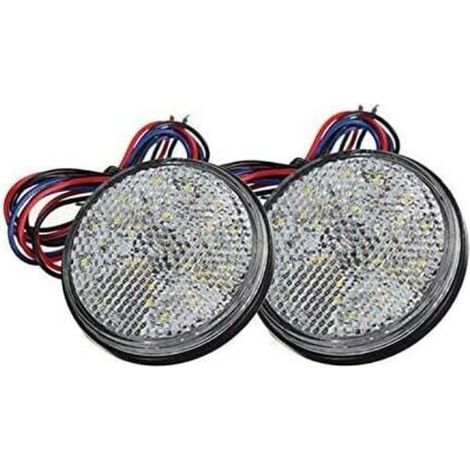 Feux de Remorque LED, 12V Feu Arriere pour Remorque 2PCS remorque Voiture Feu de Freinage Réflecteur Rond LED Feu de Gabarit LED pour Camion de Moto (1/4)