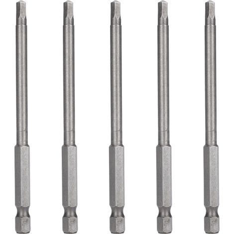 Lot de 10 embouts de tournevis magnétiques de 4 mm en acier allié, tige hexagonale de 6,35 mm (1/4 pouce). (1/5)