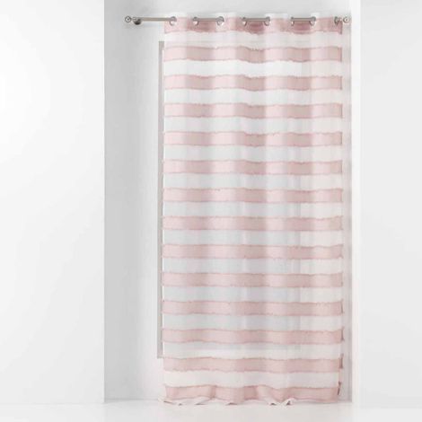Rideau Voilage à Œillets "Lalina" 140x260cm Rose (1/5)