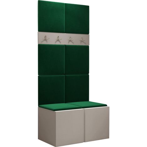 Conjunto para recibidor Pinis IV, Manila 35, 186x84x46cm, Aglomerado laminado, Tapiz, Colocada, Montada en la pared