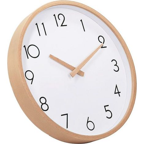 12 Zoll leise digitale Wanduhr aus Holz, Vintage-Dekor ohne Ticken