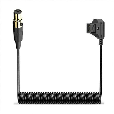 D-Tap-Stecker-Spiralkabel auf Mini-XLR-4-Pin-Buchse, professioneller Kameraanschluss, spiralförmig, robust, kompatibel mit Videozubehör, flexible Länge, ideal für Studio- und Außeneinsatz. (1/5)