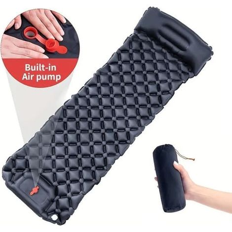 Materassino gonfiabile ultraleggero con pompa integrata, ideale per il campeggio. (1/5)