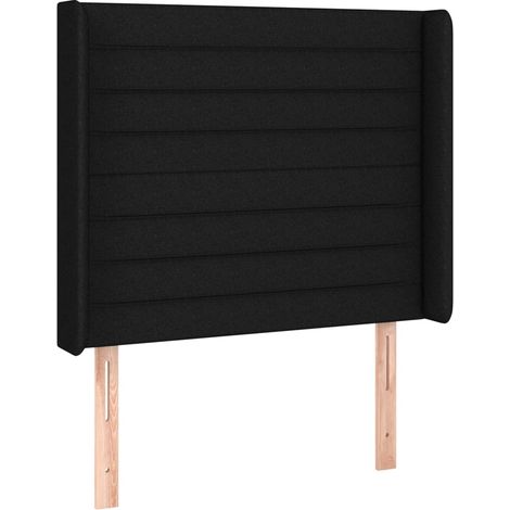 Maison Exclusive - Testiera ad Orecchio Nera 83x16x118/128 cm in Tessuto (1/5)