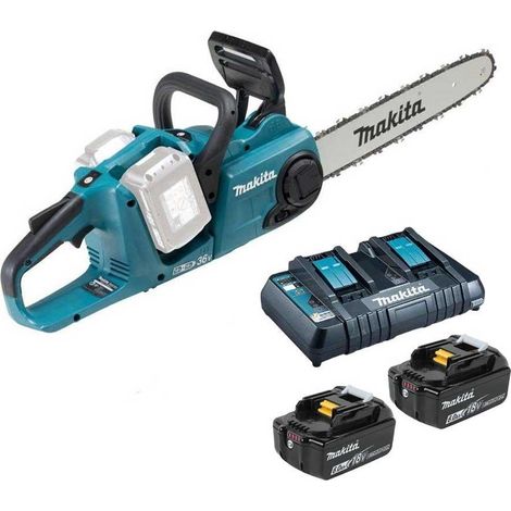 Makita DUC353 Twin 18v / 36v LXT Cordless 35cm Chainsaw 2 x 6.0ah Batteries (1/4)