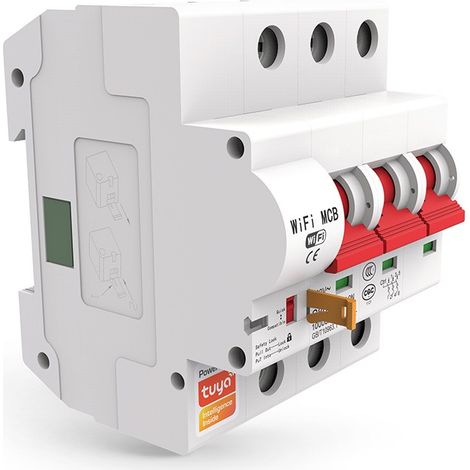 Tuya Interruttore Modulare Smart WiFi 40A  3 Pulsanti (1/2)