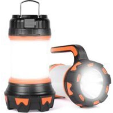 Lanterna LED ricaricabile, 1000 lumen, 3600 mAh, lampada da campeggio a 360°, torcia LED ricaricabile, estremamente potente, 6 modalità, cavo USB incluso, impermeabile IPX4 [Classe di energia]