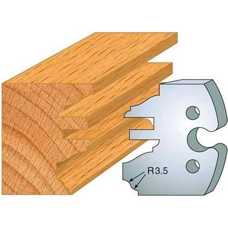 Jeu de 2 Fers Profilés Acier HT 50 x 5,5 mm - N°258 Profil/contre-profil rustique - Outil de menuiserie - Diamwood