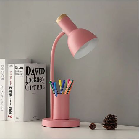 Lampe de chevet ACKERMAN avec support, 3 lampes de chevet, pour soin des yeux et bureau à domicile (rose) (1/4)