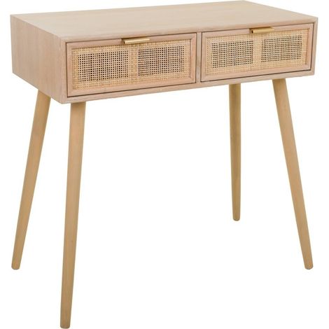 Recibidor de madera y rejilla marrón 80x42x79 (1/5)