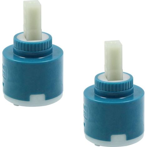 Lot de 2 cartouches de robinet 40 mm en céramique, mélangeur eau chaude et froide pour cuisine et salle de bain (1/5)