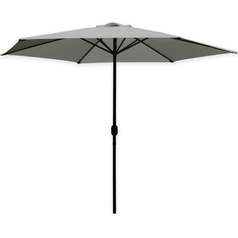 TRADE SHOP - Ombrellone Da Giardino Parasole Piscina Terrazza ø270x220cm Grigio Manovella 017059 -