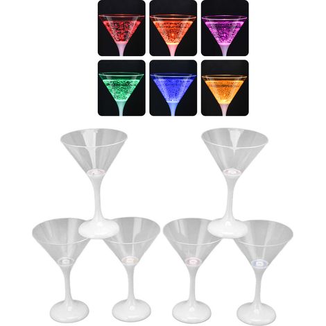 Verre à cocktail LED, mug de bar en plastique PS, 210 ml, accessoire de fête, mug lumineux. (1/5)