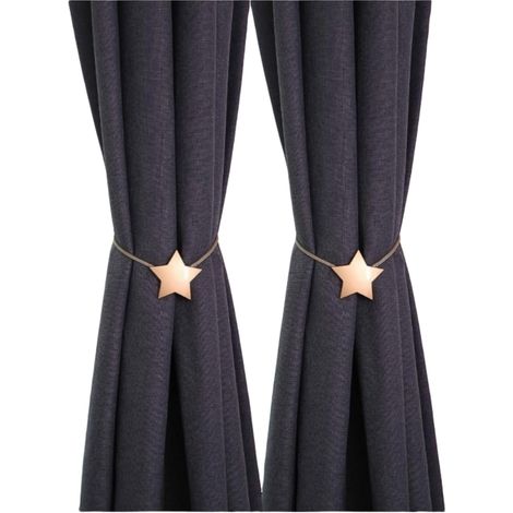 Set di due fermatende magnetici in metallo a forma di stella a cinque punte - oro (1/3)