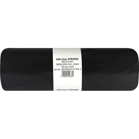 Müllsäcke Polyethylen 110 Liter, 45 my 900 x 1100 mm ohne Zugband schwarz