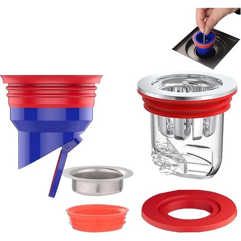 2 Pièces Clapet Anti Odeur Douche , 33-52mm Clapet Anti Odeur Douche Bouchon Siphon de Sol de Douche, Bouchon Anti Odeur Machine a Laver Noyau de Drain de Sol Déodorant pour Cuisines (1/5)