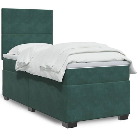 vidaXL Sommier à lattes de lit avec matelas Vert foncé 100x200 cm (1/5)