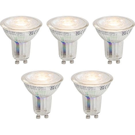 QAZQA Juego de 5 bombillas LED GU10 50 regulables 3,9W 450 lm