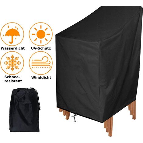 Melko Abdeckplane Gartenmöbel Schutzplane Gartenstuhl 68x96x110/150 Rattan Wetterschutz Schwarz (1/5)