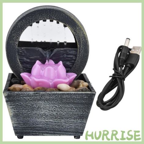 Garosa Fontaine de table LED Fontaine de Table à LED en Plastique USB 3V avec des Pierres pour Décoration Table jardin gazon (1/4)