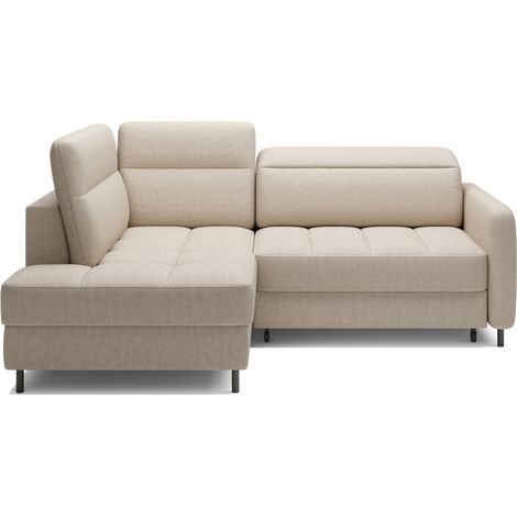 Ecksofa links konvertierbar BARNEA 208 cm creme mit Stauraum (1/5)