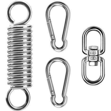 Hammock Hanging Spring, Steel Spring with 360° Swivel Hook and 2 Carabiners, Load Capacity up to 265 kg, Spring for Hanging Chair, Hammock, Boxing Bag, Yoga (1/5)