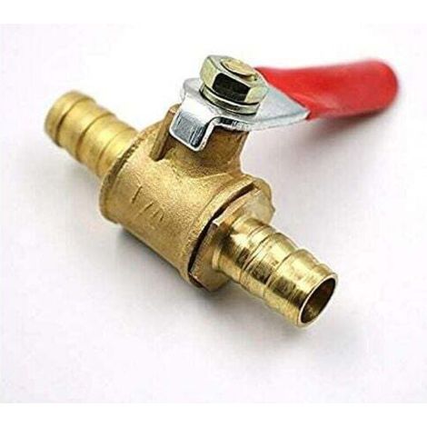 Robinet à boisseau sphérique UlisemBrass 8 mm, vanne d'arrêt, raccord de tuyau cannelé, adaptateur de robinet pour eau, diesel, huile (1 pièce 8 mm)