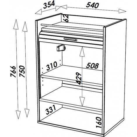 Beaux Meubles Pas Chers – Meuble de cuisine imitation chêne avec rideau noir ou blanc – 4 niches ouvertes – Dimensions 54 x 76.6 x 35.4 cm – Fixation murale incluse