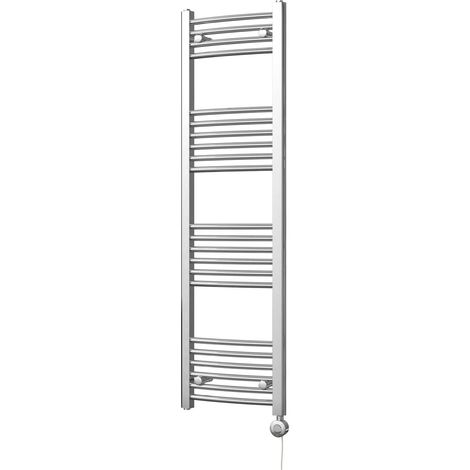 Zennor - Chrome Electric Towel Rail H1400mm x W400mm Curved 300w Thermostatic (1/3)