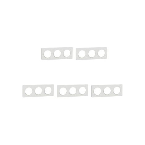 Schneider - Odace 2011 - Touch - LOT de 5 Plaques 3 postes - Entraxe 71 mm - Blanc - Ref. : S520806x5 (1/3)