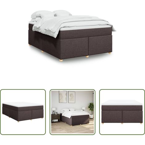 Matelas à ressorts ensachés - Sommier à lattes de lit avec matelas Marron foncé 140x190 cm (1/5)