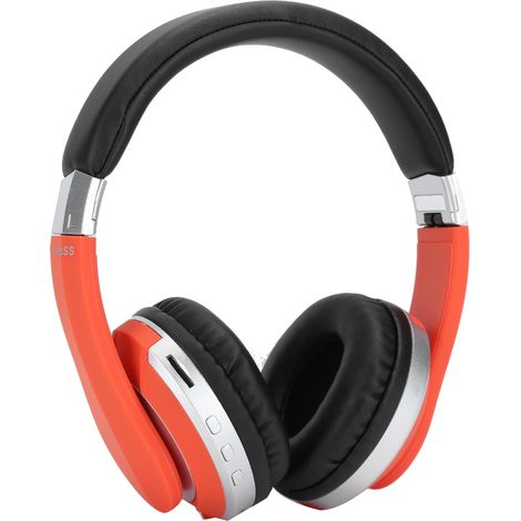 Casque Bluetooth pliable sans fil stéréo supra-auriculaire avec micro, idéal pour le gaming (orange) (1/5)