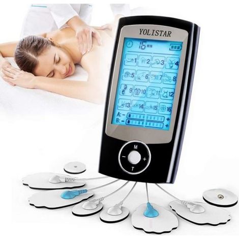 Électrostimulateur tens Anti-Douleur et électrostimulation Musculaire EMS - 16 programmes de Massage + 8 électrodes Rechargeable ) (1/4)