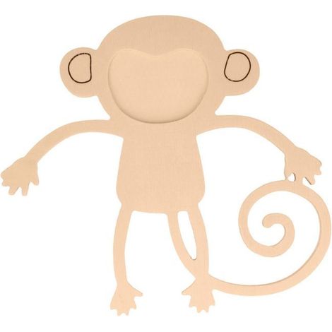 Cadre photo en bois en forme de singe (1/2)
