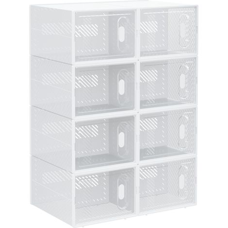 Lot de 8 cubes rangement pour chaussures HARRY blanc (1/5)