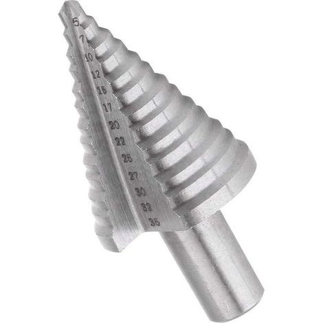 Foret conique à 13 étapes, queue ronde de 5 à 35 mm, revêtement en titane, pour métal, bois et plastique (1/5)